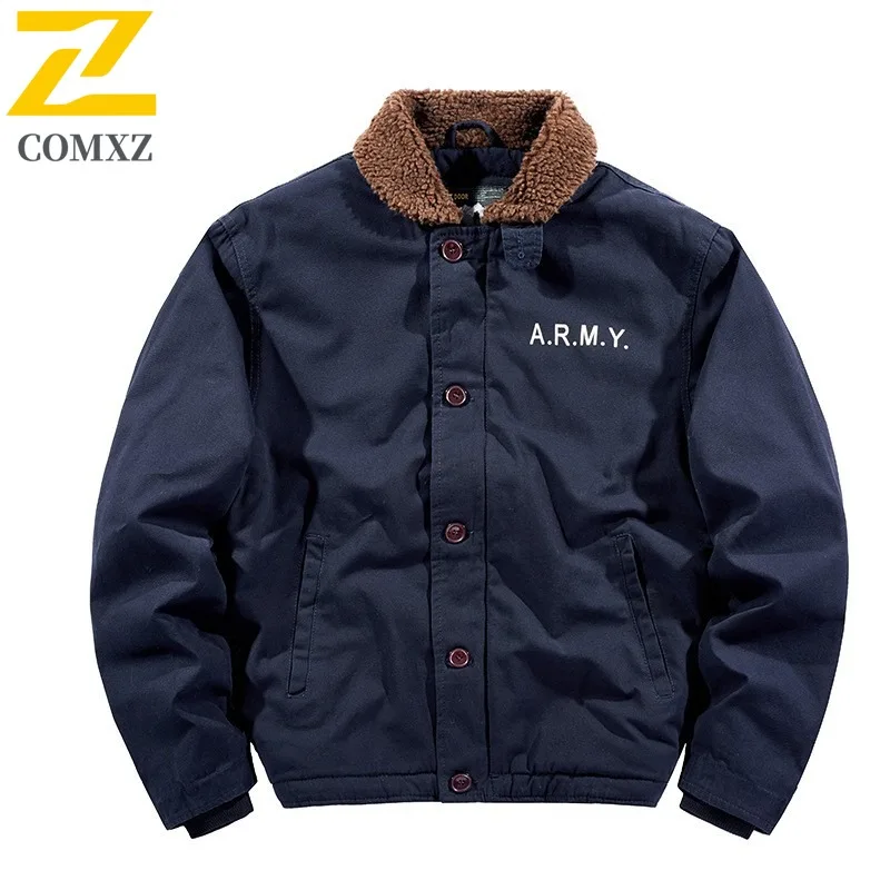 

COMXZ Men's Bread Jacket Fashion Street Leisure Warm Design Snow Trip Cotton Padded Jacket Daily Walk Thickened Padding Coat