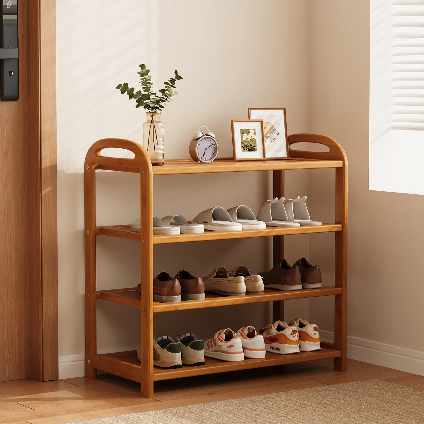 Hot New 2026 Space Saving Multi-layer Shoe Rack For Home Entrance Rental House Simple Door Shoe Storage Organizer Cabinet Indoor