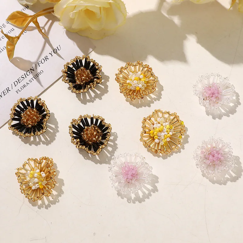 Shoe Charm 1 Piece Tube Bead Hollow Daisy Vintage Premium DIY Side Clip Clogs Jelly Clear Crystal Decor for Women