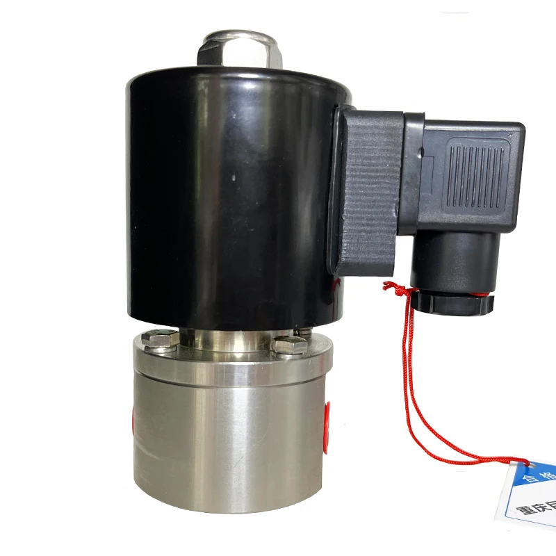 

60 бар, 6 МПа, 2-ходовой азотовый электромагнитный клапан -100 ℃ 1/4 24 В Отверстие 2 мм низкотемпературное DN2 нормально закрытие для углекислого газа