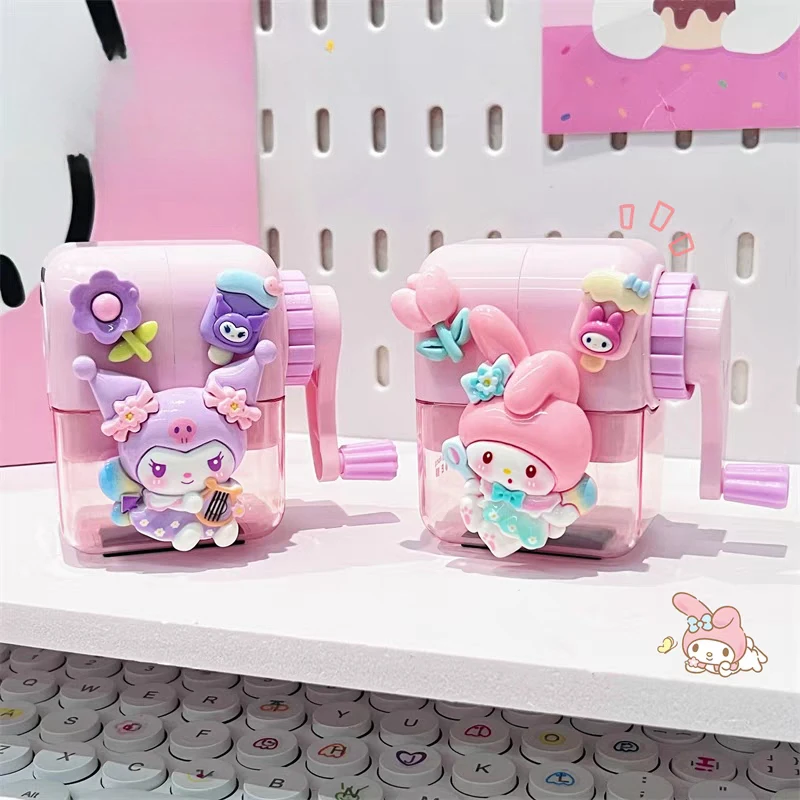 

Sanrio аниме kawaii Kuromi My melody Cinnamoroll милая детская точилка для карандашей с героями мультфильмов студенческая точилка для карандашей с ручным управлением