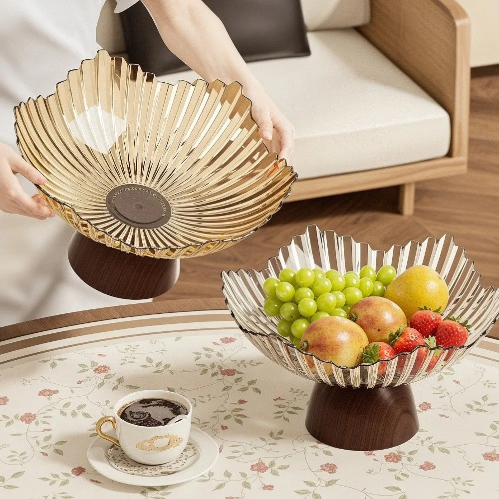 Creative Multi-functional Pedestal Fruit Bowl High-footed Base Modern Storage Tray Plastic Candy Bowl Office Desk
