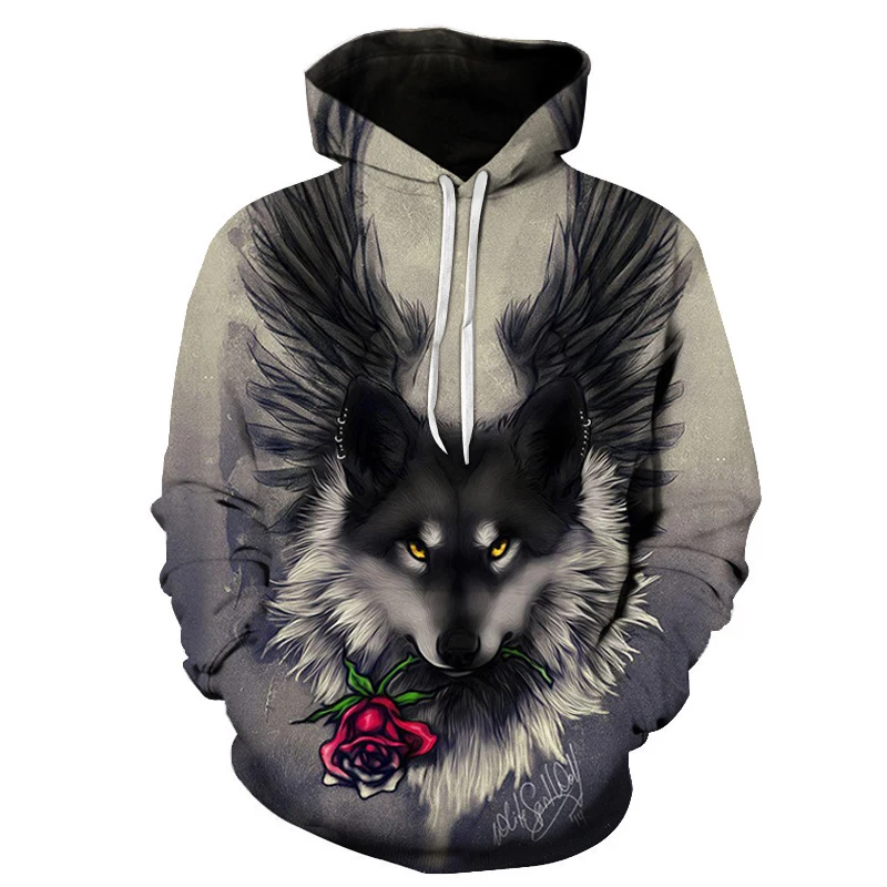 

Spring Fashion New Style Men's and Women's Casual Sports wolf 3D Printing Cool Hoodies