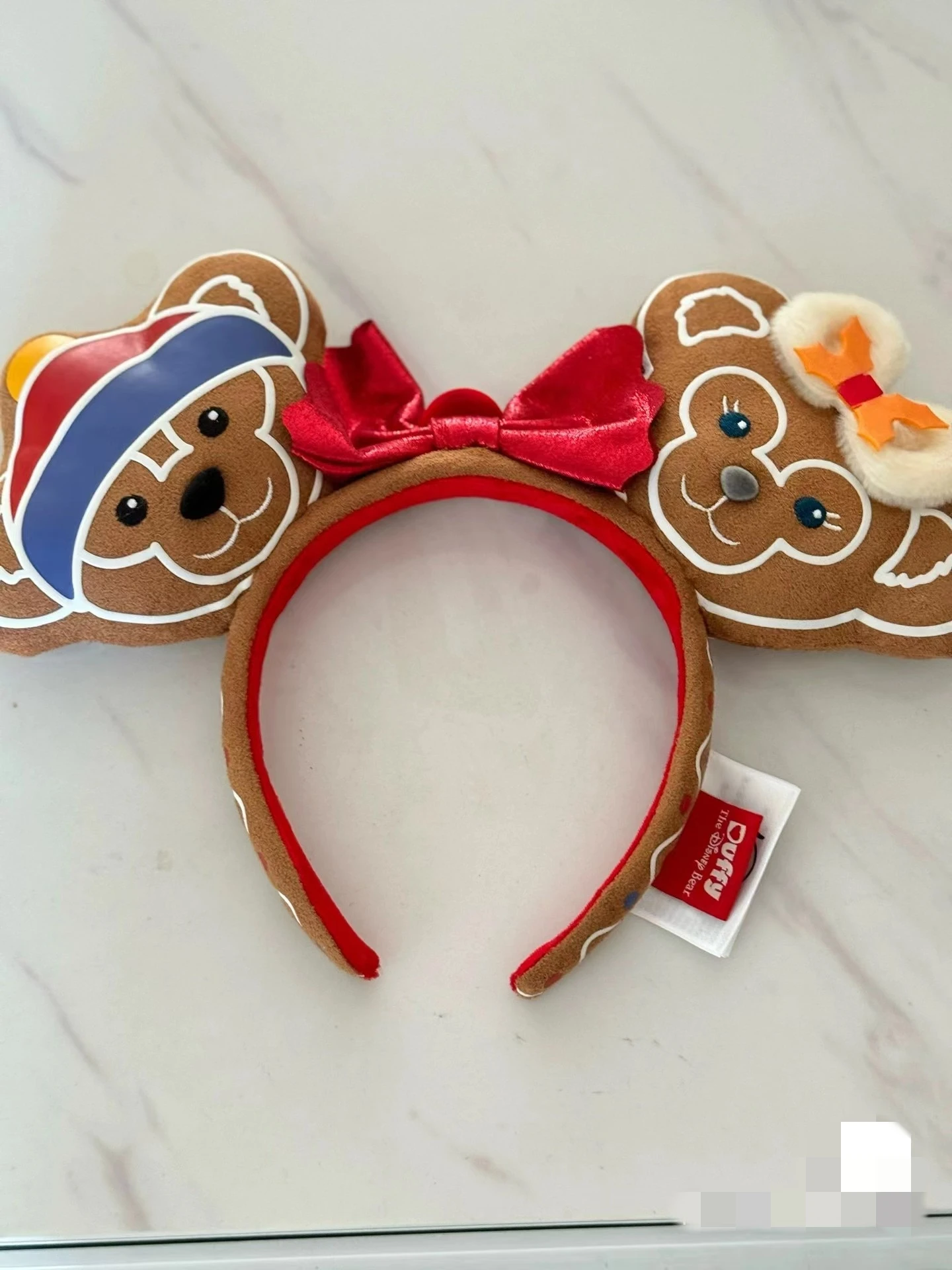 Originale Disney Cute Christmas Duffy gingerbread Man candy headband accessori per capelli da giardino fascia per orecchie