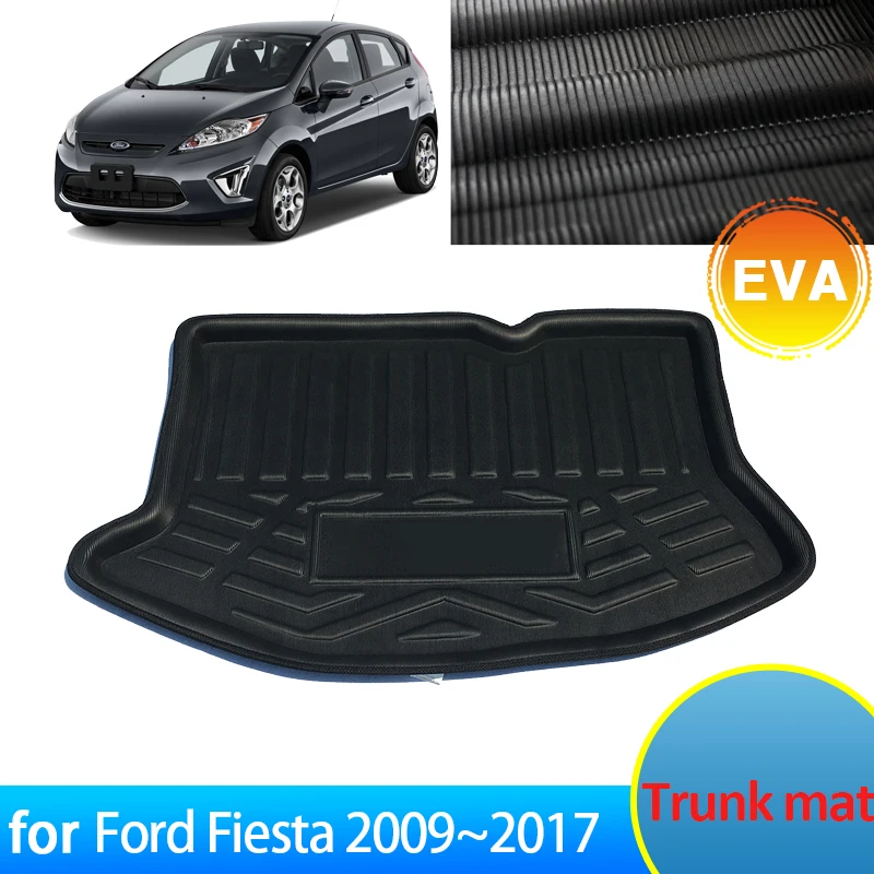 For Ford Fiesta MK7 2009~2017 2016 2012 2010 Sedan Hatch Accessories Car Rear Trunk Mat Floor Tray Liner Cargo Boot Carpet Mud