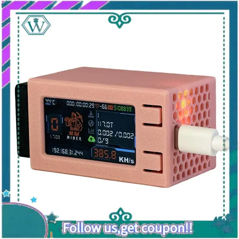 A75Q-BTC Solo Bitcoin Crypto Miner с крутым вентилятором Nmminer Nerdminer V2 Pro Max 390KH/S BTC Lottery Mining Unit Nerd Miner