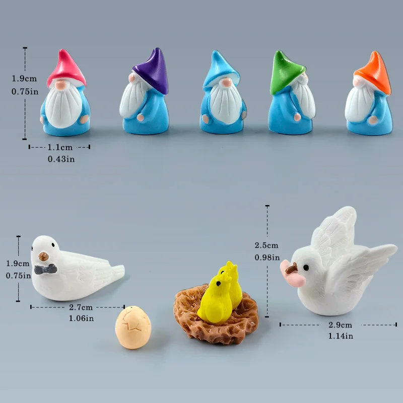 Pigeon Rabbit Cat Duck Frog Snail Bird DIY Figurines Landscape Dollhouse Miniature Fairy Garden Ornament Decoration Accessories