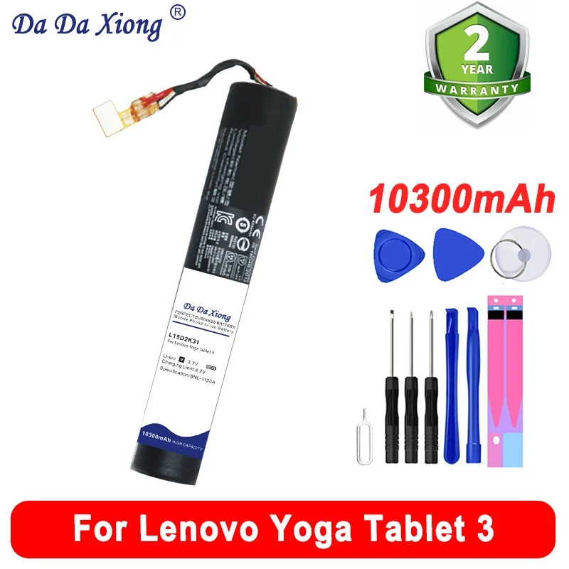 DaDaXiong L15D2K31 Tablet Battery for LENOVO YOGA 3 Tablet-850M Yt3-850F YT3-850 YT3-850M YT3-850L 3.75V 10300MAH Free Tools