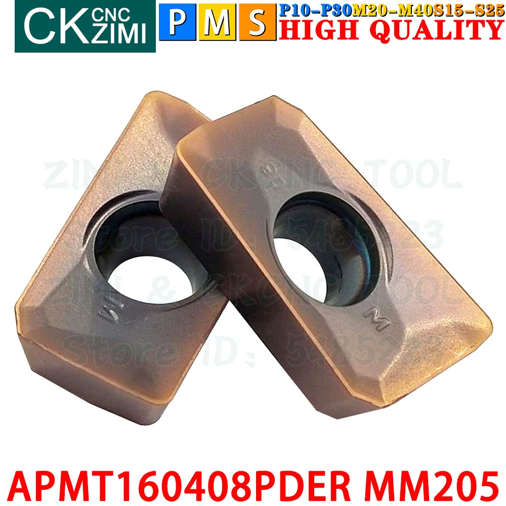 APMT160408PDER MM205 APMT 160408 PDER Carbide inserts Square shoulder milling Inserts CNC Indexable tools for stainless steel