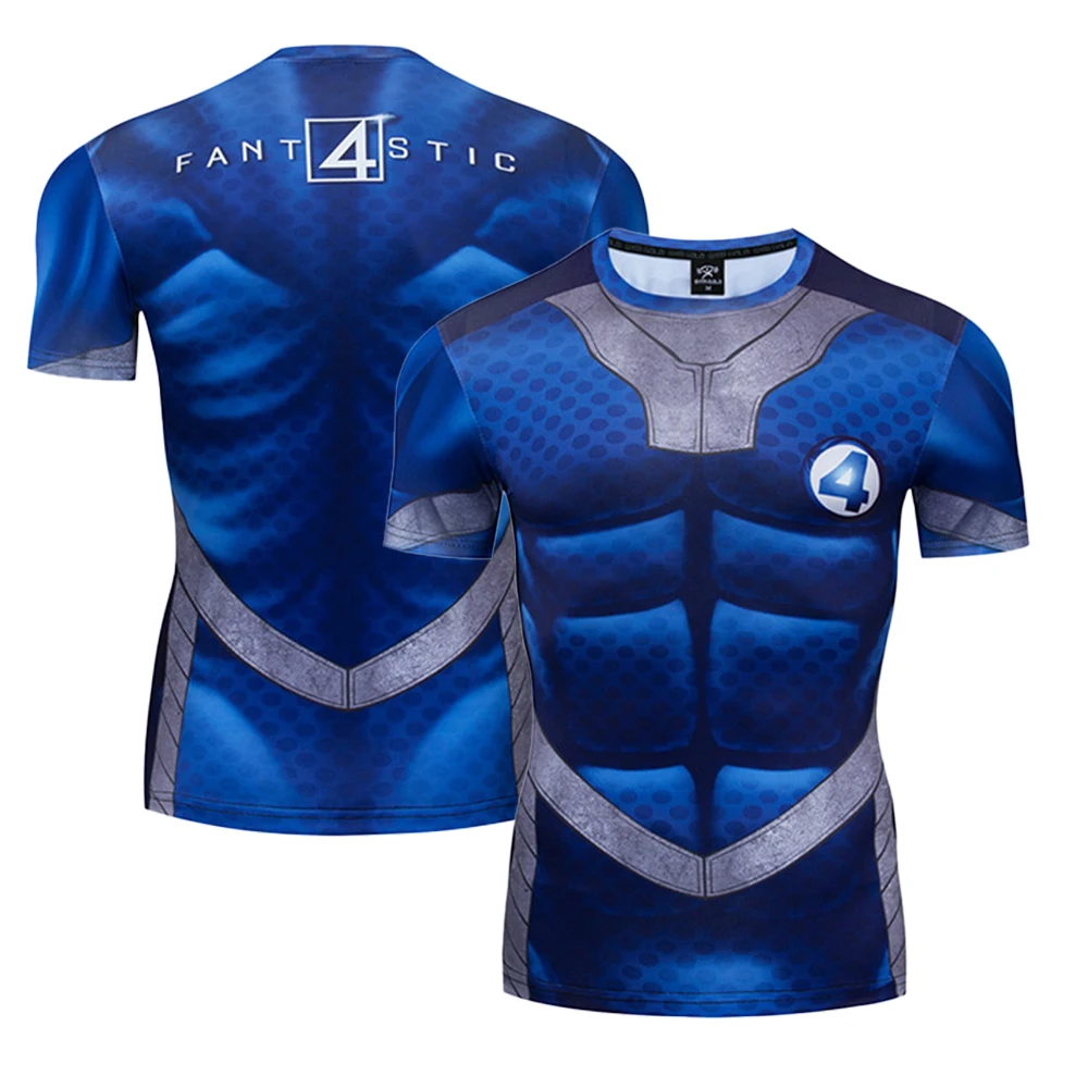 

Fantasticc 4 T-shirt Costume Cosplay Superhero Invisible Sue Storm Thing Short Shirt Women Men Halloween Carnival Party Costumes