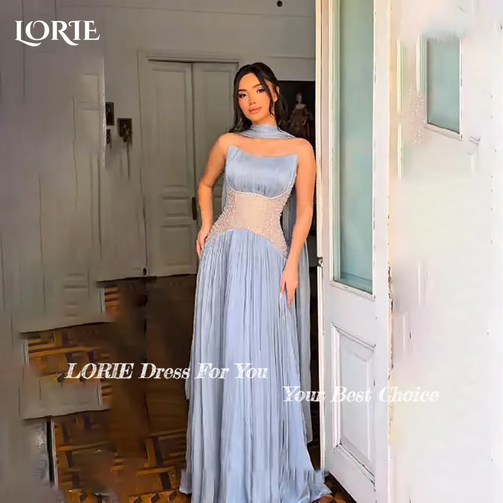LORIE Lace Evening Dresses Elegant Halter High Slit Sweetheart Pleats Mermaid Arabia Prom Gown Ruffle Party Dresses Customized