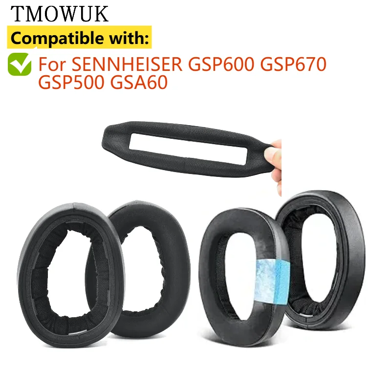 

Cooling Gel Football mesh Ear Pads For SENNHEISER GSP600 GSP670 GSP500 GSA60 Headphones Cover Memory Foam Ear Cushions