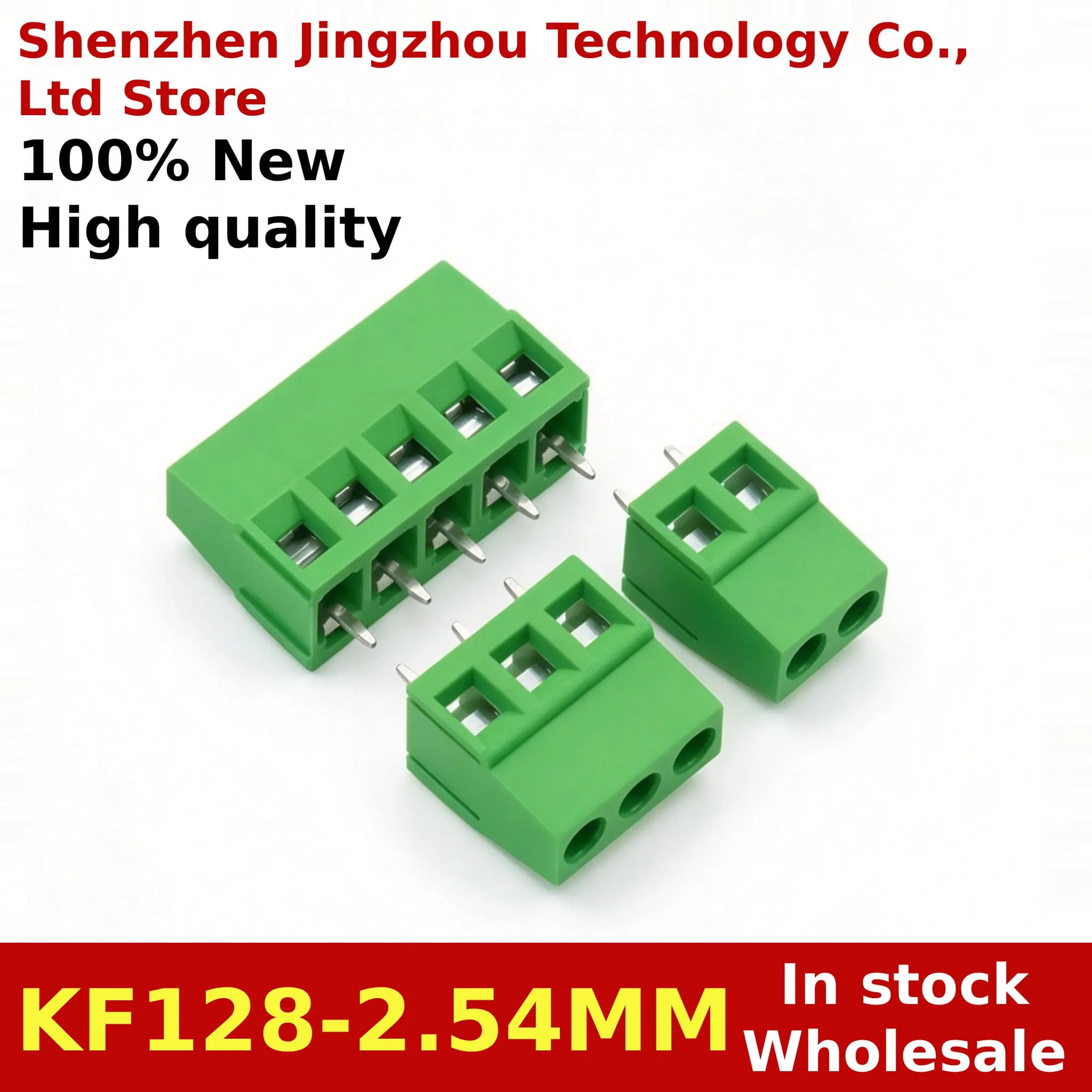 (10PCS) 100% New Green Miniature Terminal Block 2P-16P KF128-2.54MM Pitch Screw-type PCB Terminal Block In Stock