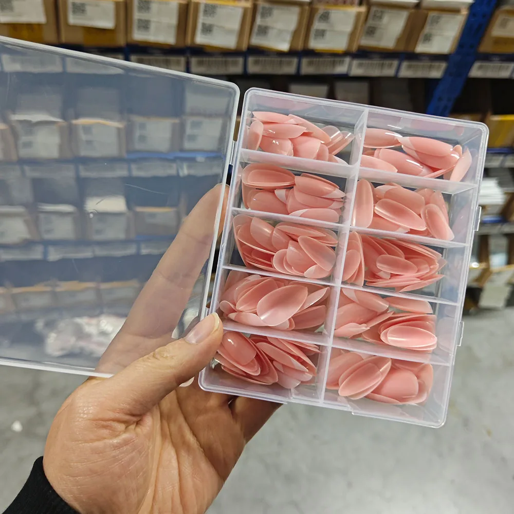 240/120 قطعة الوردي الفرنسي اللوز الأظافر كاذبة الاكريليك غطاء كامل وهمية مسمار نصائح تمديد للنساء خنجر يمكن ارتداؤها اضغط على الأظافر