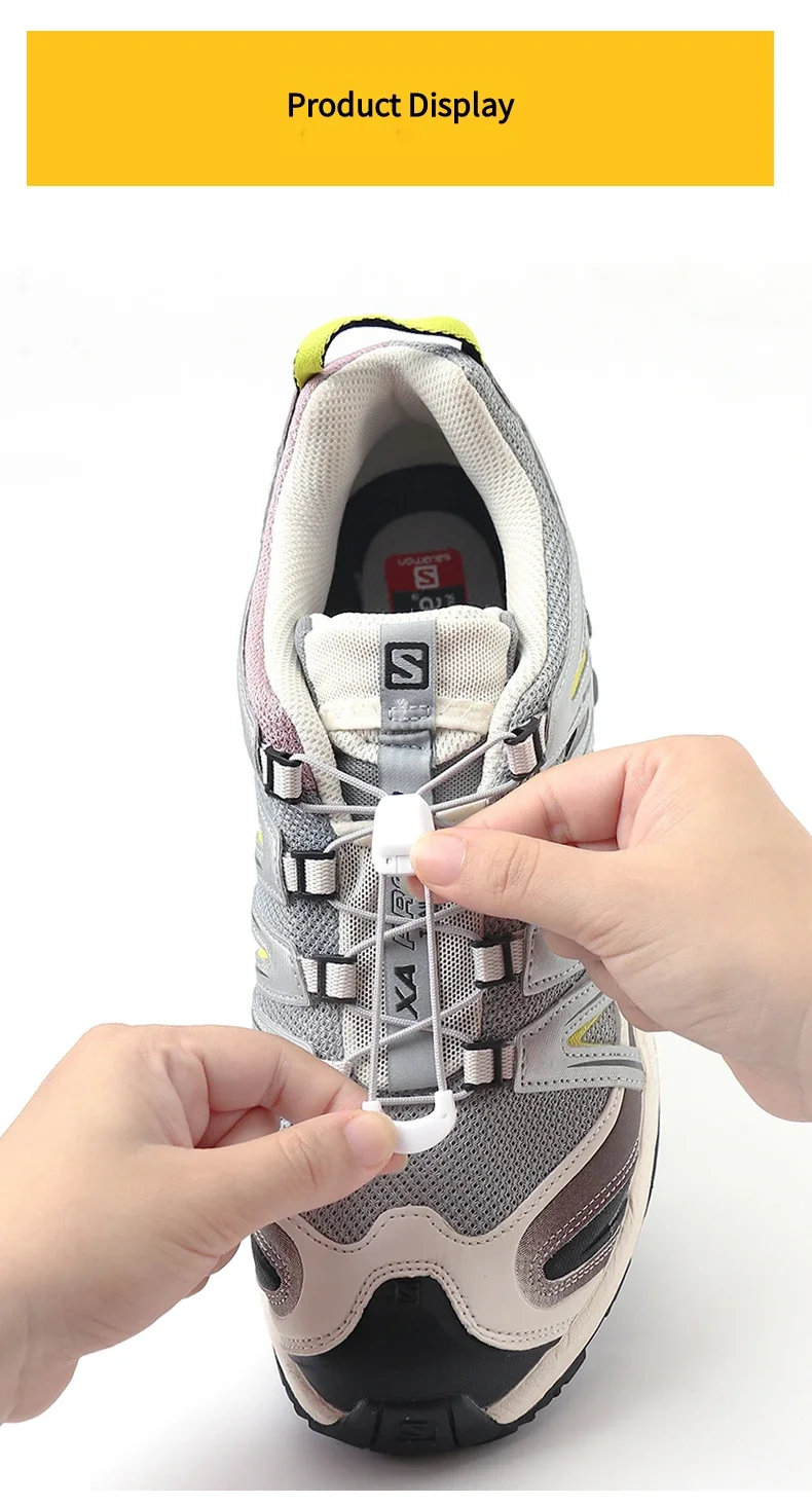 1 Paar Schnellschnürsysteme Runde Schuhbänder Elastische Schnürsenkel Ohne Binden Schnürsenkel ohne Binden für Sneaker Schnellverschluss Verstellbare Schnalle – Detail 5