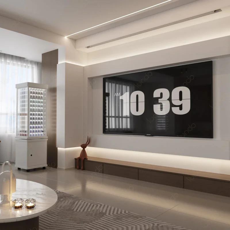 custom.Full square  Display Stand Jewelry Watch Retail Fixtures Custom Design Tempered Glass Tower Display showcase