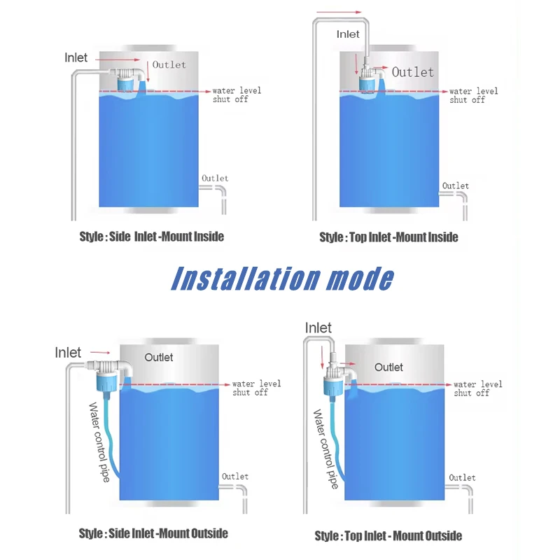 التلقائي صمام التحكم في مستوى المياه المرحاض صمام الكرة الطافية شنت داخليا الجانب مدخل صمام المياه