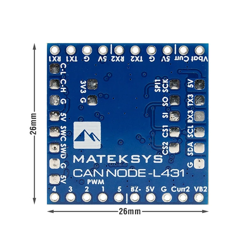 

MATEK CAN-L431 AP_Periph CAN Node DroneCAN L431 26X26mm for ArduPilot GNSS Compass Barometer Airspeed Sensor GPIO