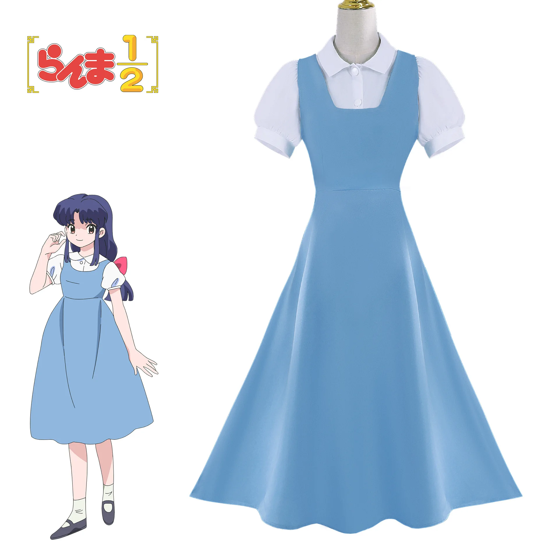 Anime Ranma 1/2 Akane Tendo Cosplay Costume Wig Dress Furinkan High School Uniform Ranma Saotome Halloween Party Women Girls