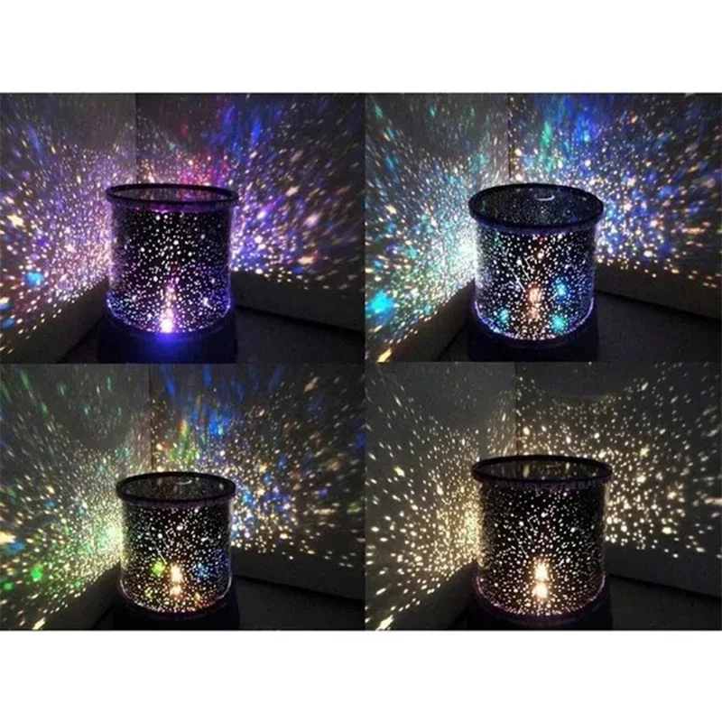 LED girando Cosmic Star Projector Lights, luzes românticas da noite, Natal estrelado, lua, céu, quarto, Natal