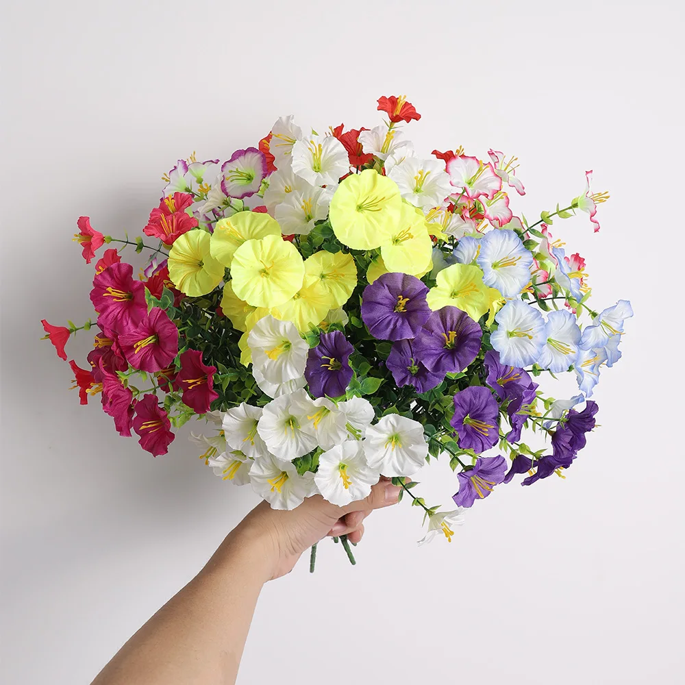 1 Stück violetter künstlicher Blumenstrauß, 35 cm, künstliche Blumen für Zuhause, Raumdekoration, Hochzeit, Brautdekoration, Tafelaufsatz, Vasenornament – Detail 7