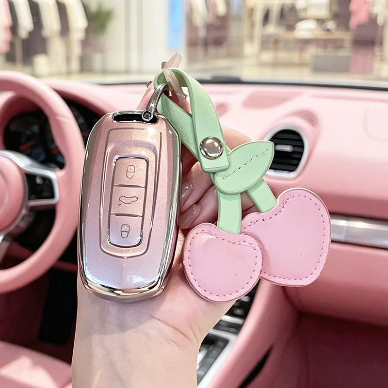 Shimmering Pink Tpu for Geely Emgrand 7 GX3 Atlas GS NL3 Gili Emgrand 7 EX7 GT GC9 Protector Remote Car Key Case Cover Fob Bag