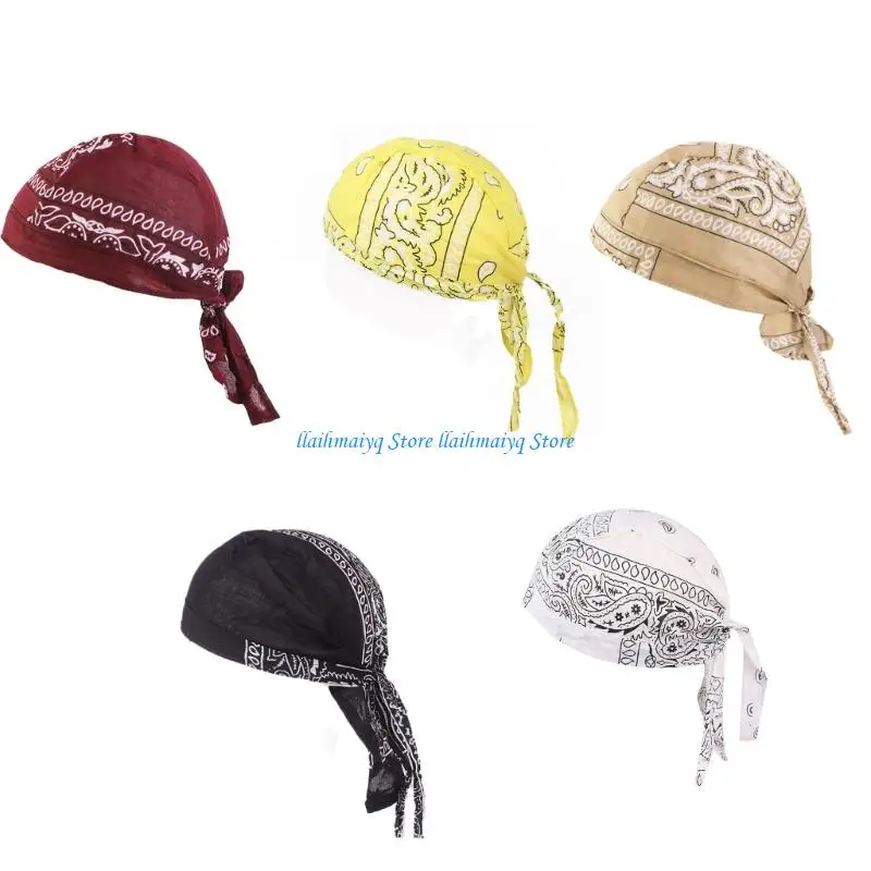 

573B 5Pcs Hip Hop Dance Pirate Headwrap Hats Lightweight Dance Headpiece Outdoor Sports Headwear For Men Women Kids