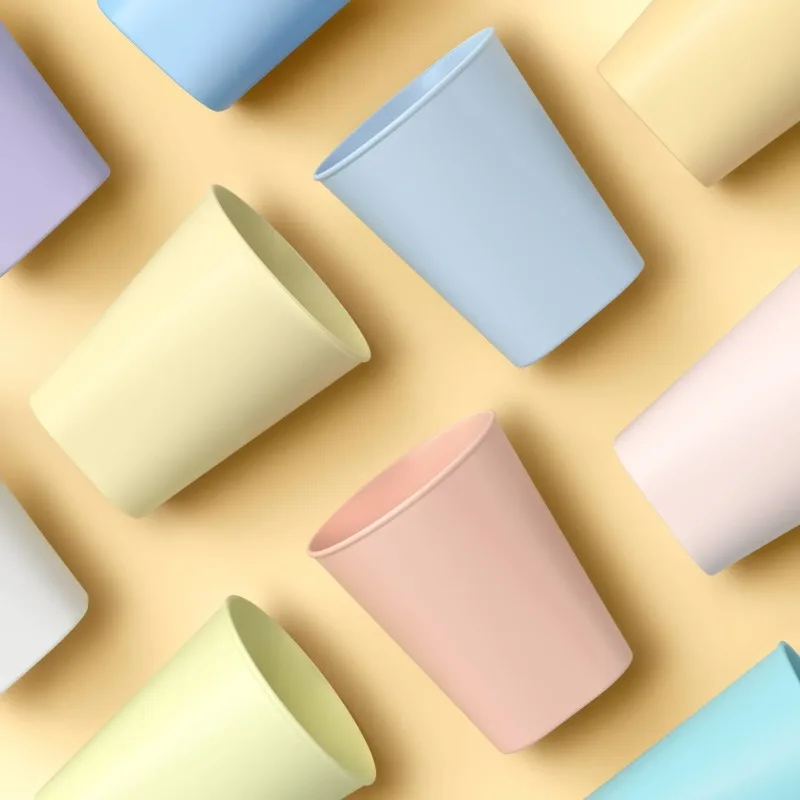 Paquete de 10 Vasos Apilables, Vasos de Plástico Reutilizables de Color Pastel para Fiestas y Uso Diario