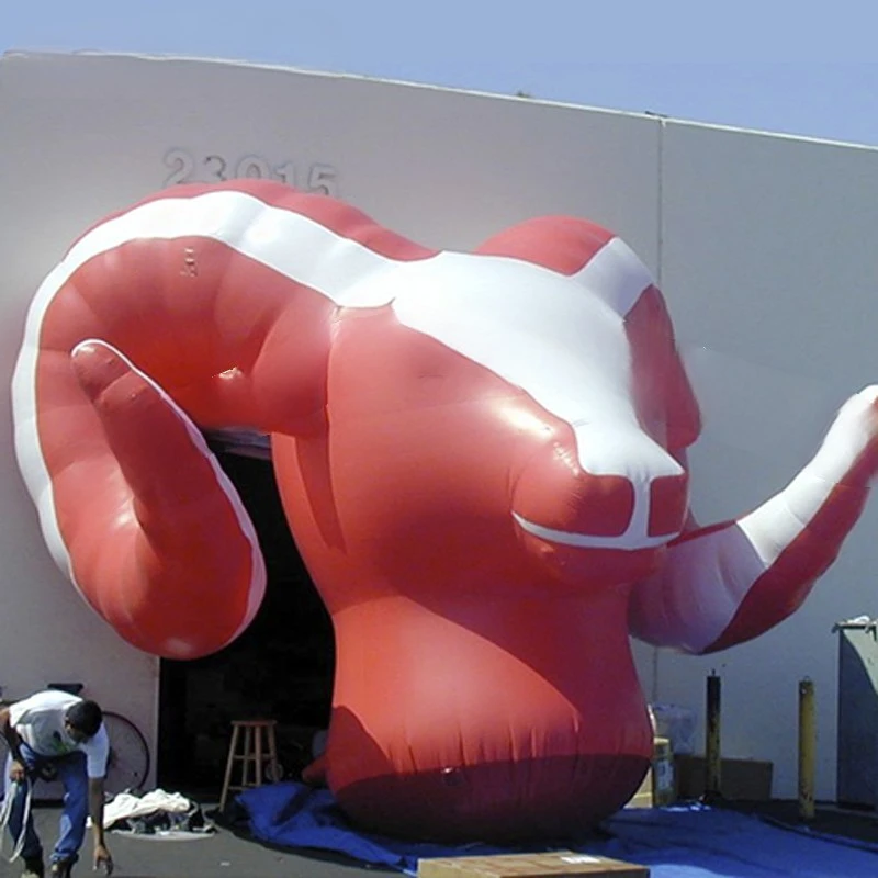 portable inflatable Giant red inflatable ram,  ram head for advertising decoration