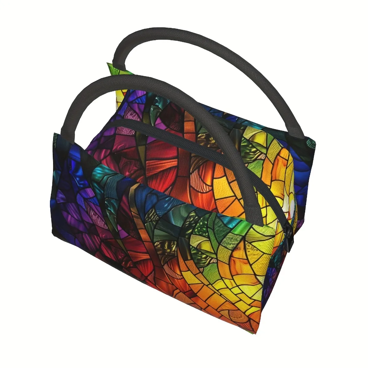 حقيبة غداء معزولة مستوحاة من الزجاج الملون - حقيبة حرارية مانعة للتسرب وقابلة لإعادة الاستخدام مع يجب اقتناؤها للتخييم