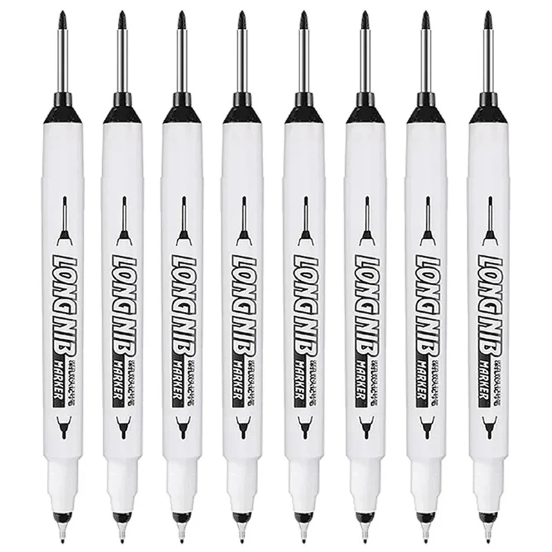 

20mm Hole Long Nib Head Markers Doule-Tip Pen For Metal Perforating Dot Marker Pen Bathroom Woodworking Decoration Multi-Purpose