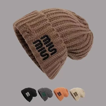 Kadın yeni sonbahar ve kış düz renk çok yönlü delik mektup örme şapka sıcak rüzgar geçirmez kulak koruyucu soğuk şapka gelgit