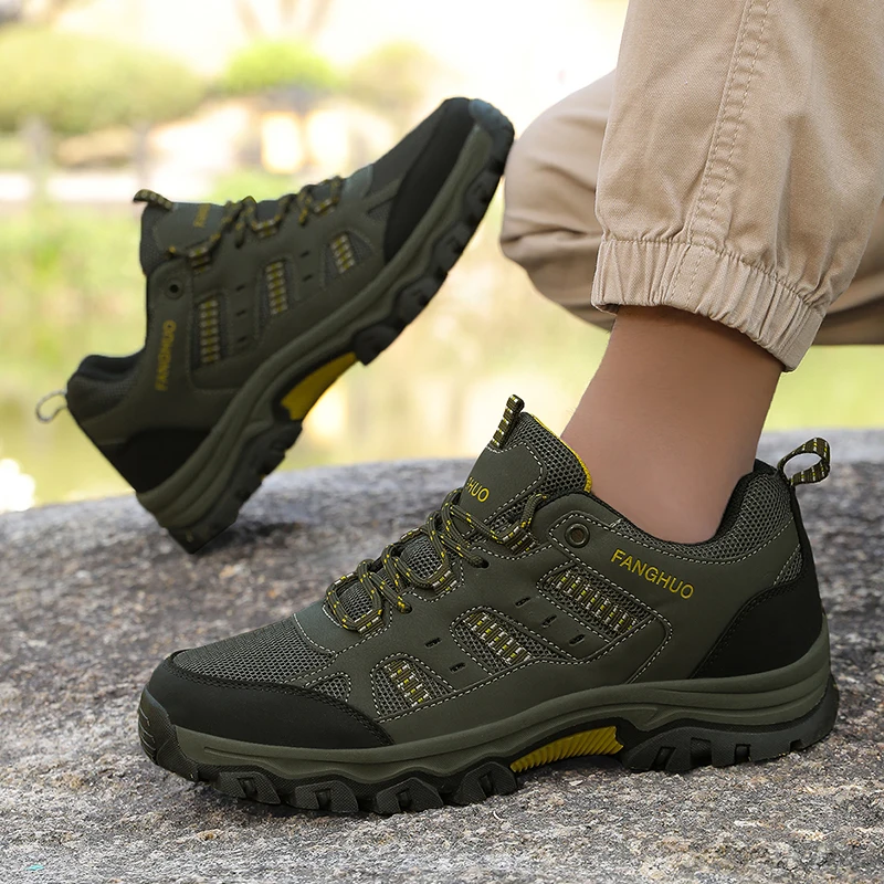

Уличная нескользящая походная обувь для мужчин, новинка 2025 года, износостойкая амортизирующая обувь для альпинизма, спортивная обувь для беговых походов