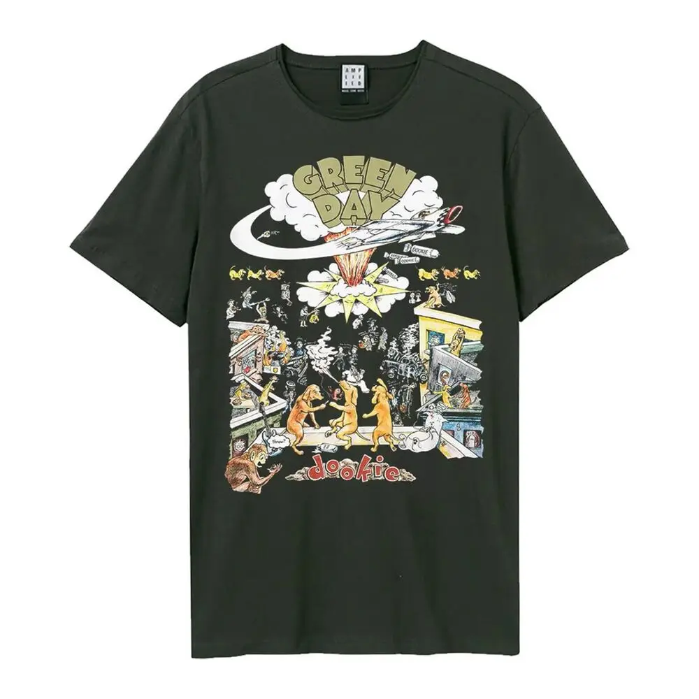 Amplified Greenday Dookie Charcoal T-Shirt  High Quality 100%Cotton Short Sleeve