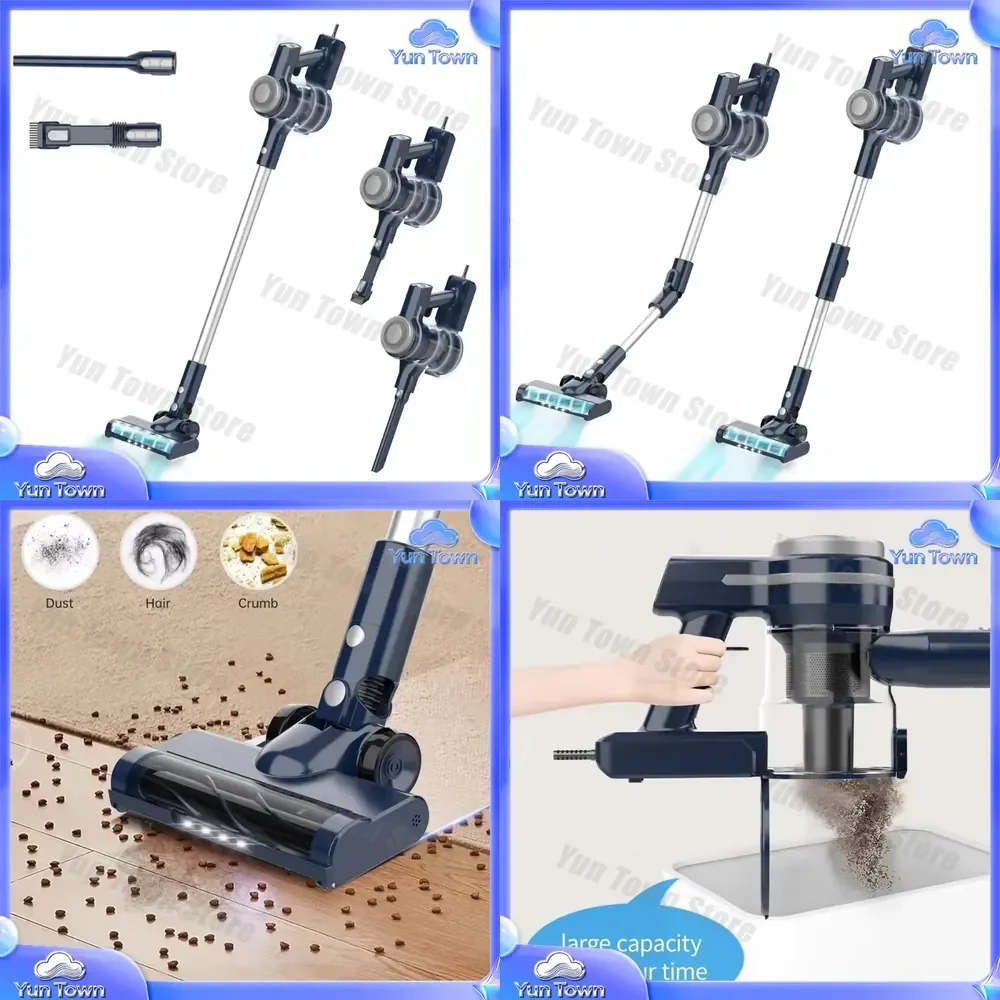 Electric Handheld Vertical Push Rod Wired Vacuum Cleaner for Household Floor Cleaning No Bag Lightweight Corded Vacuum for