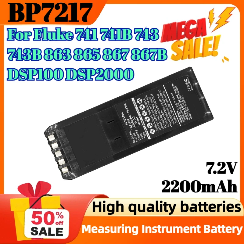 

BP7217 7.2V 2200mAh Measuring Instrument Battery for Fluke 741 741B 743 743B 863 865 867 867B DSP100 DSP2000 Replacement Batery