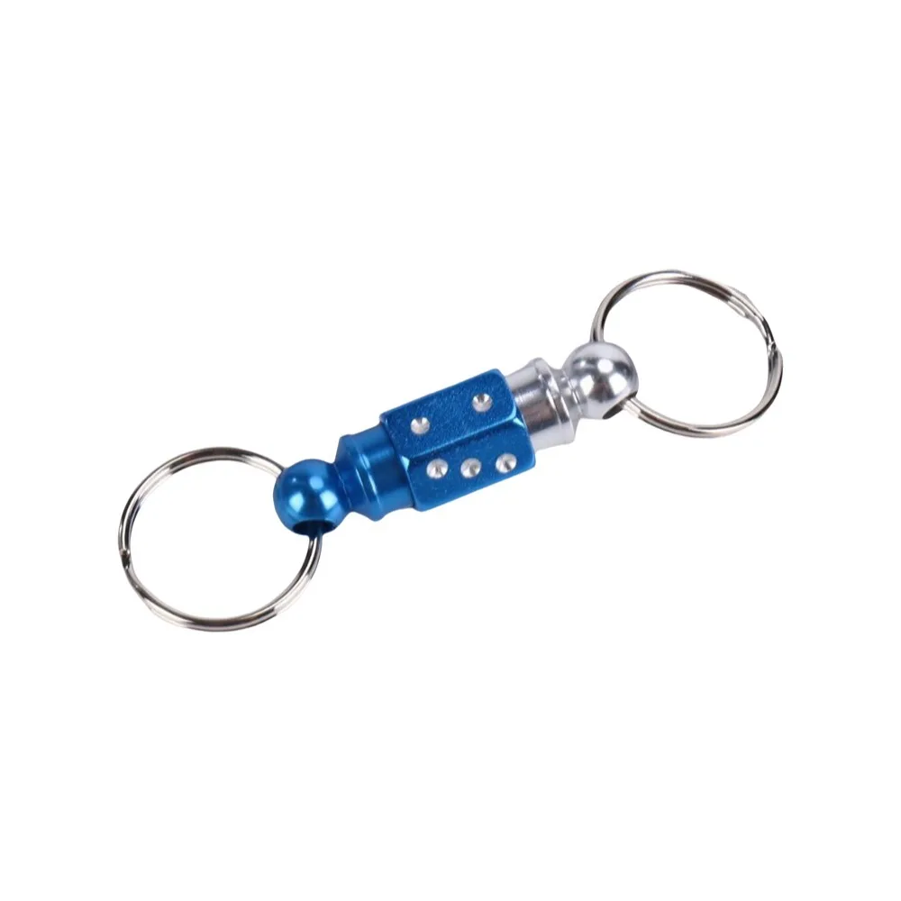 Double Headed Quick Release Keychain Aluminum Alloy Retractable Detachable Keychain Quick Pull Design Mini Pull Apart Key Rings