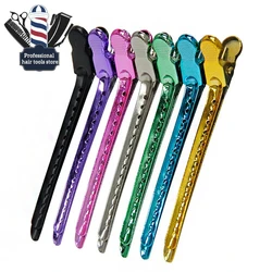 Clipes de cabelo profissional em aço inoxidável, cabeleireiro presilhas, barbeiro alumínio Flat Hairpins, Salon Hair Styling Tools, 12 pcs