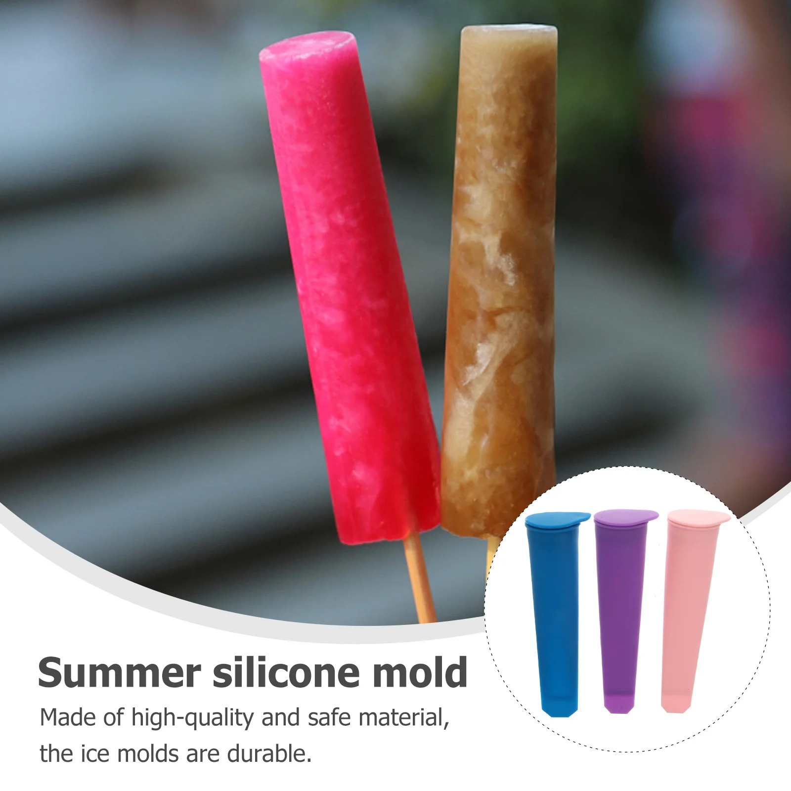 

6Pcs Popsicle Mold Silicone Ice Use DIY Popsicle Ice Cream Molds Tool Summer Silicone Mold