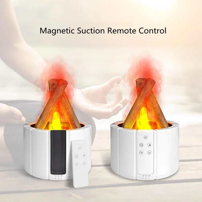 Bonfire Flame USB Air Humidifier Aroma Diffuser Machine Home Appliance Essential Oil Diffuser Simulated Fire Night Light 280ML