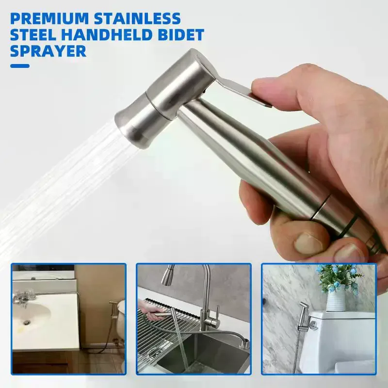 Portable Pressurized Handheld Sprayer Nozzle For Feminine Hygiene Care & Toilet Washing Cleaning Bathroom Accessory