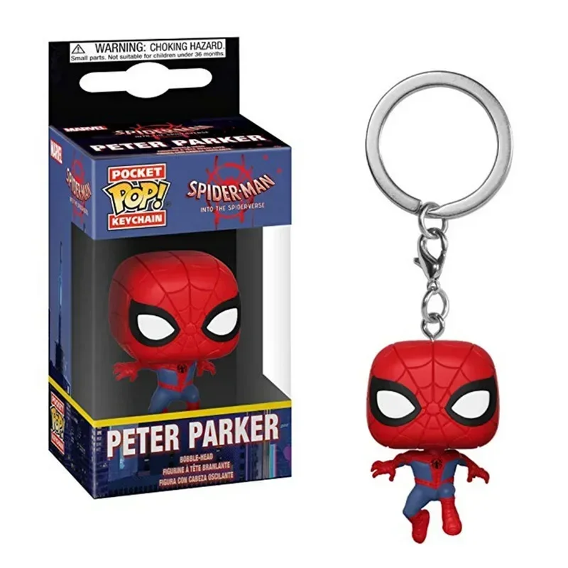 Funko Pop Pocket Keychain SPIDER MAN Marvels Spider-gwen Zomie Hunter Spidey Toys Figure Model Toys Children Birthday Gift