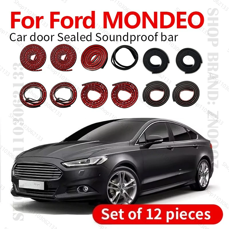 

For 1993-2025 Ford MONDEO Car Door Seal Strip Rubber Double Layer Sealing Protector Soundproof Dustproof Seal Strip 12PCS Set