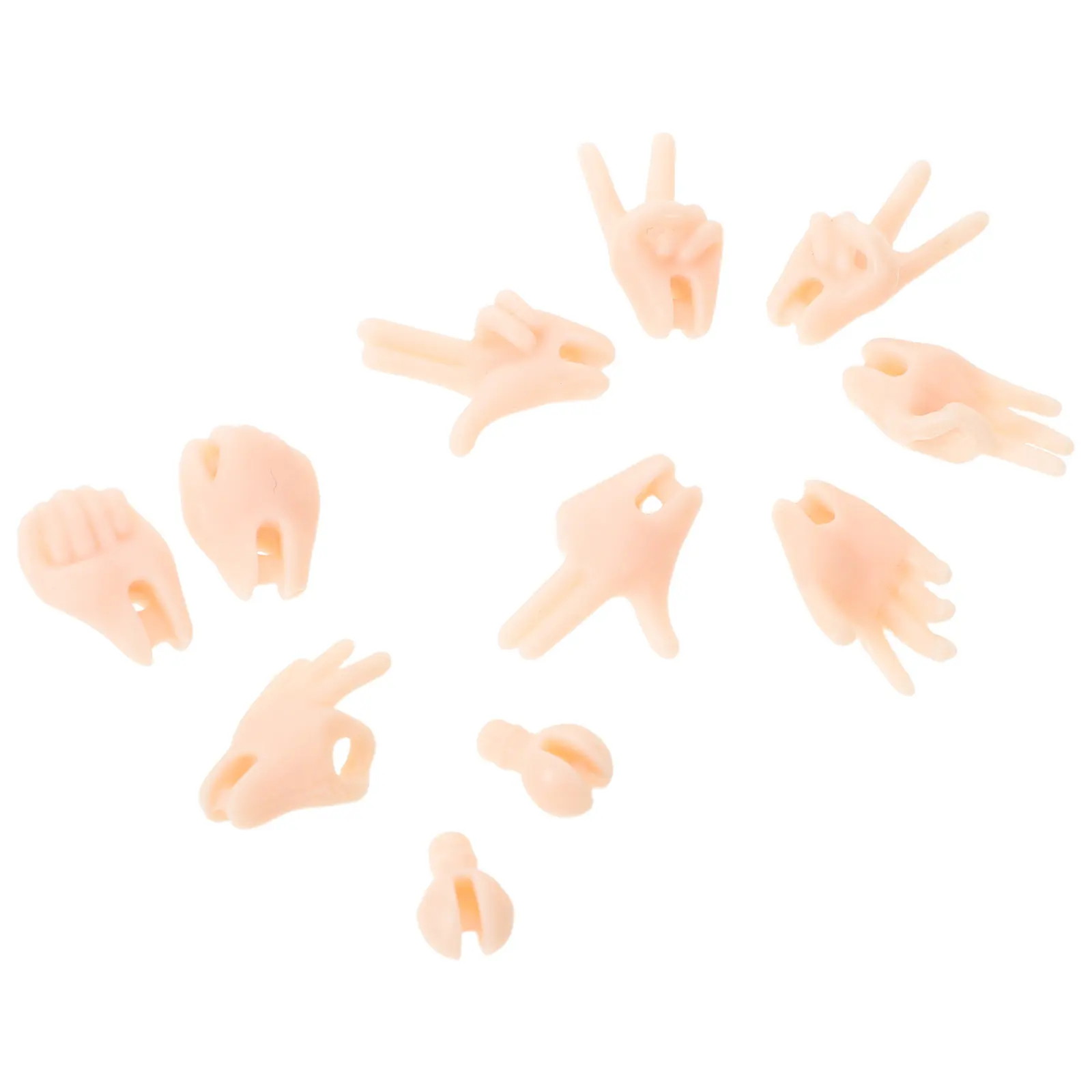Gelenkige Miniaturhände aus Kunststoff mit beweglichen Teilen für DIY-Actionfiguren-Reparatur, flexible Handflächen-Ersatzteile, Bastelzubehör