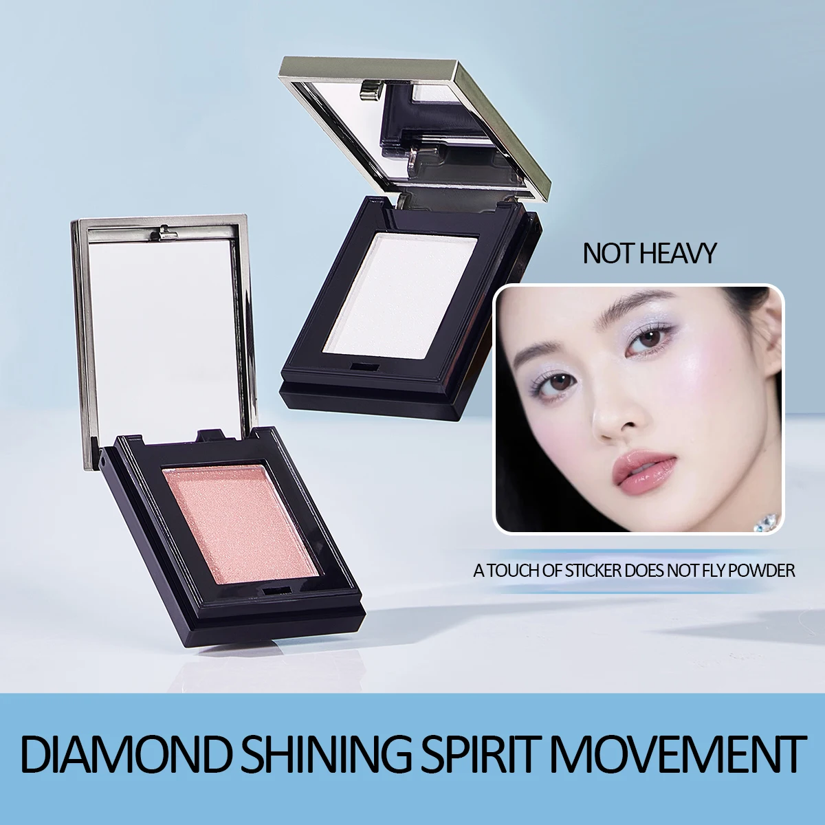 QXQY eye shadow High gloss powder blusher multi-purpose powder Light non flying powder brightens face and eyes