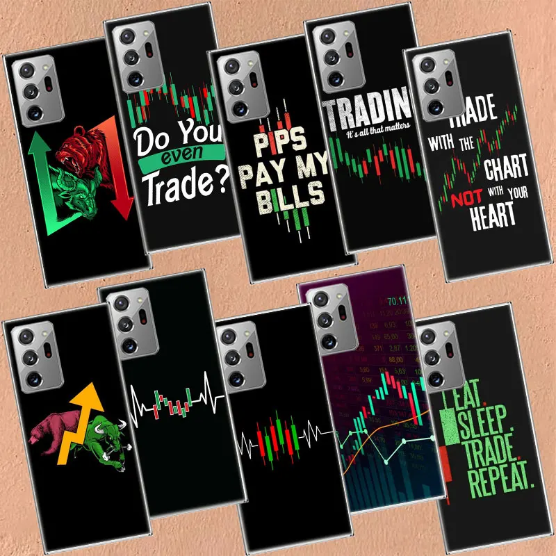 Day Trader Trader Trading Phone Case For Samsung Galaxy S24 S22 Ultra S21 Plus Capa S20 S23 FE S10 S9 S8 Plus Cover Shell Clear