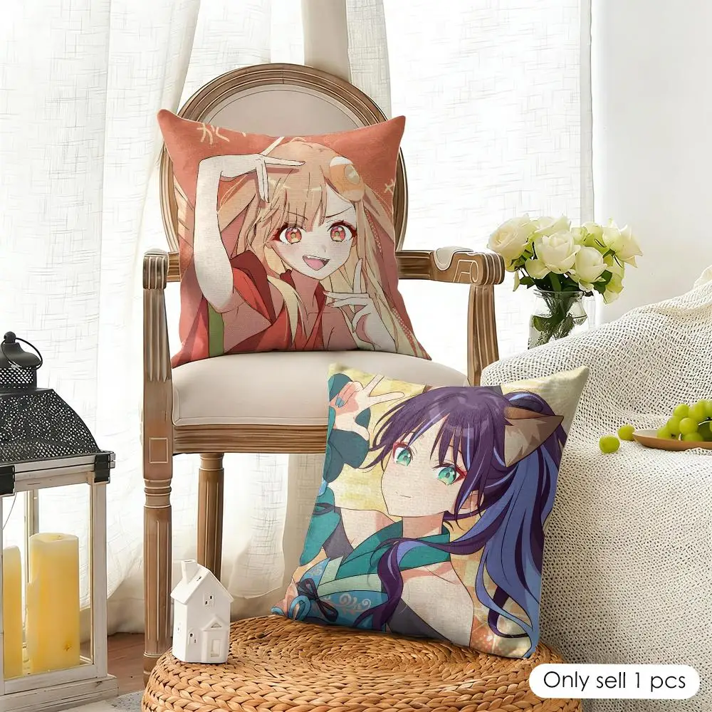 Anime C-Cosmic Princess Kaguya Cushion Cover Linen Square Pillow Case Naturally Durable Hypoallergenic Gentle On Sensitive Skin