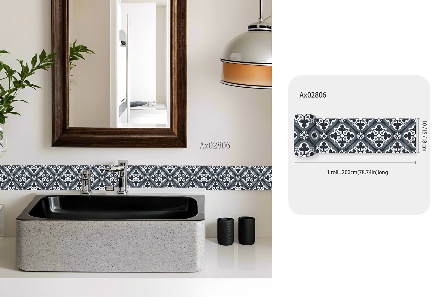 สติกเกอร์ขอบกระเบื้องสไตล์โบโฮ - Home Bathroom Tiles Design บทวิจารณ์และราคา
