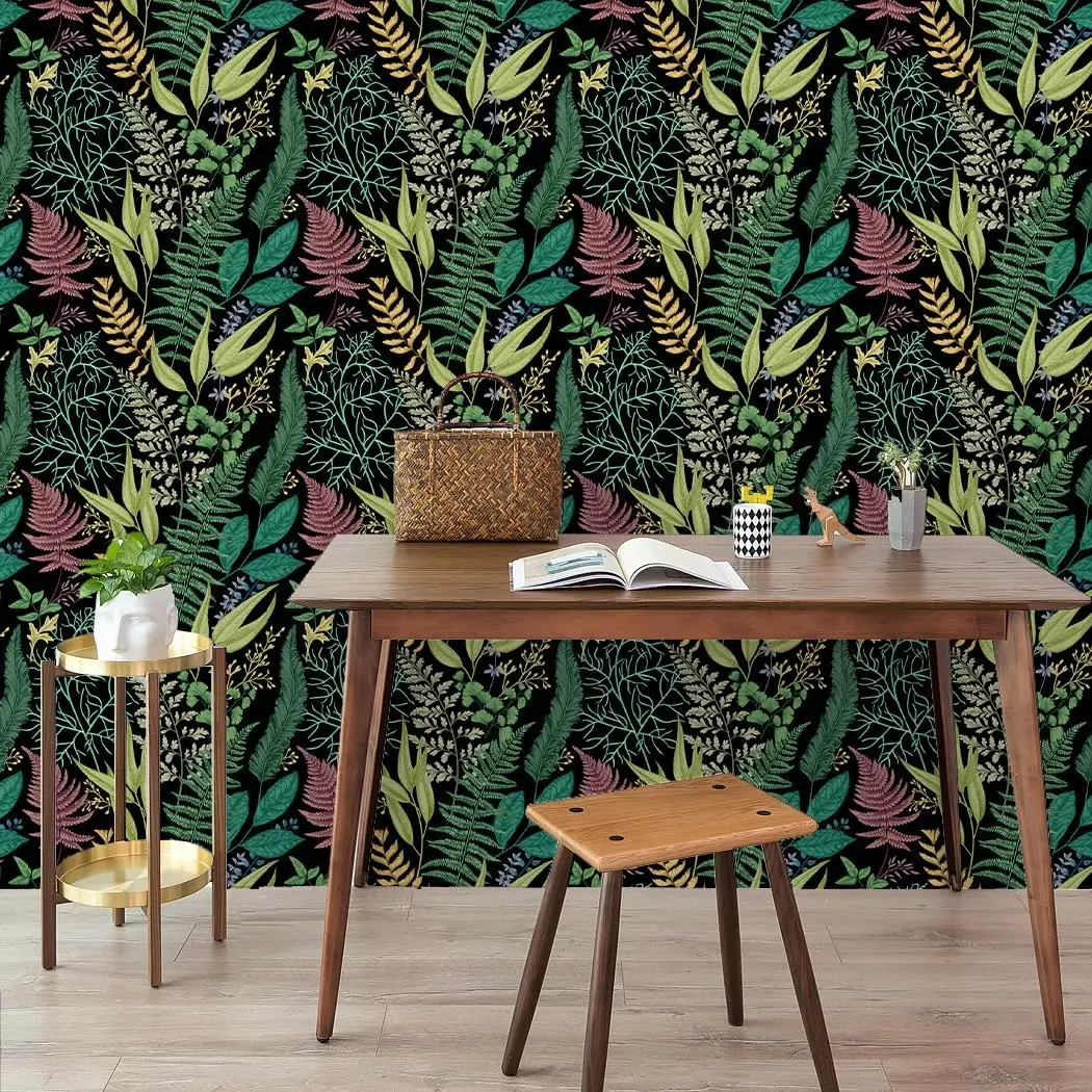 Tropical Rainforest Peel and Stick Wallpaper Green Leaf Self-Adhesive Removable Contact Paper for Wall Covering Wall Decor