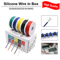 Heat Resistant Flexible Silicone Wire in Box ( 5 Colors）30/28/26/24/22/20/18/16AWG Stranded Cable Electrical Tinned Copper Wires